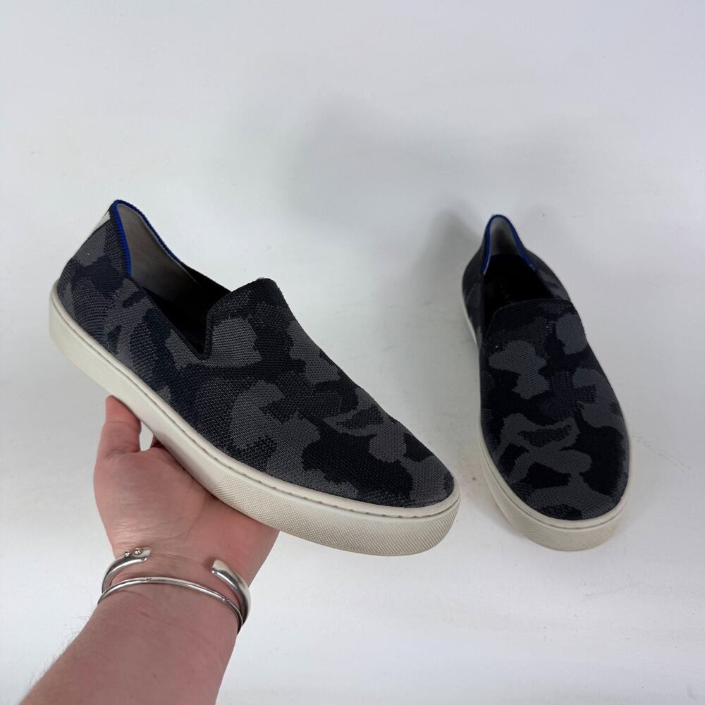 Rothy's The Original Sneakers Women's 9 Gray Camo Comfort Slip On Walking Shoes